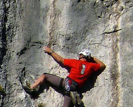 2007-gardasee_0128 eCard versenden / [Tag 7 (13-10)] Kletterer an der Collodri-Wand (Arco)